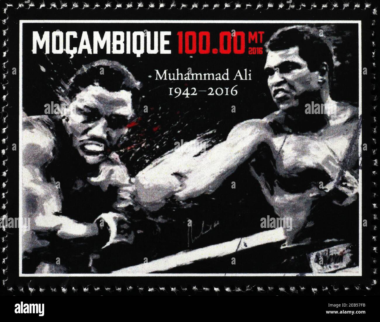 Muhammad Ali versus Joe Frazier on postage stamp Stock Photo