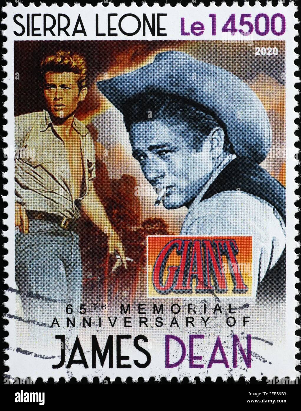 Portrait of James Dean on postage stamp Stock Photo Alamy