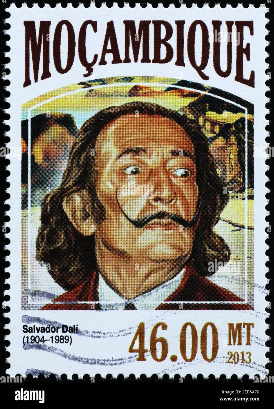 Salvador Dalì portrait on postage stamp Stock Photo