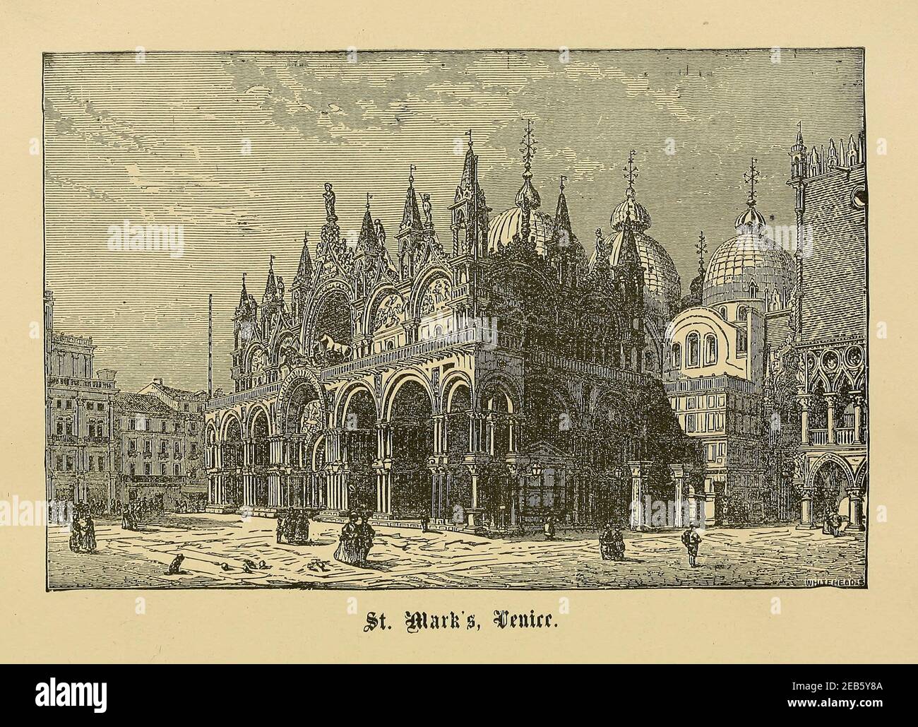 St. Marks Basilica Venice, Italy From ' The pictorial Catholic library ' containing seven volumes in one: History of the Blessed Virgin -- The dove of the tabernacle -- Catholic history -- Apparition of the Blessed Virgin -- A chronological index -- Pastoral letters of the Third Plenary. Council -- A chaplet of verses -- Catholic hymns  Published in New York by Murphy & McCarthy in 1887 Stock Photo