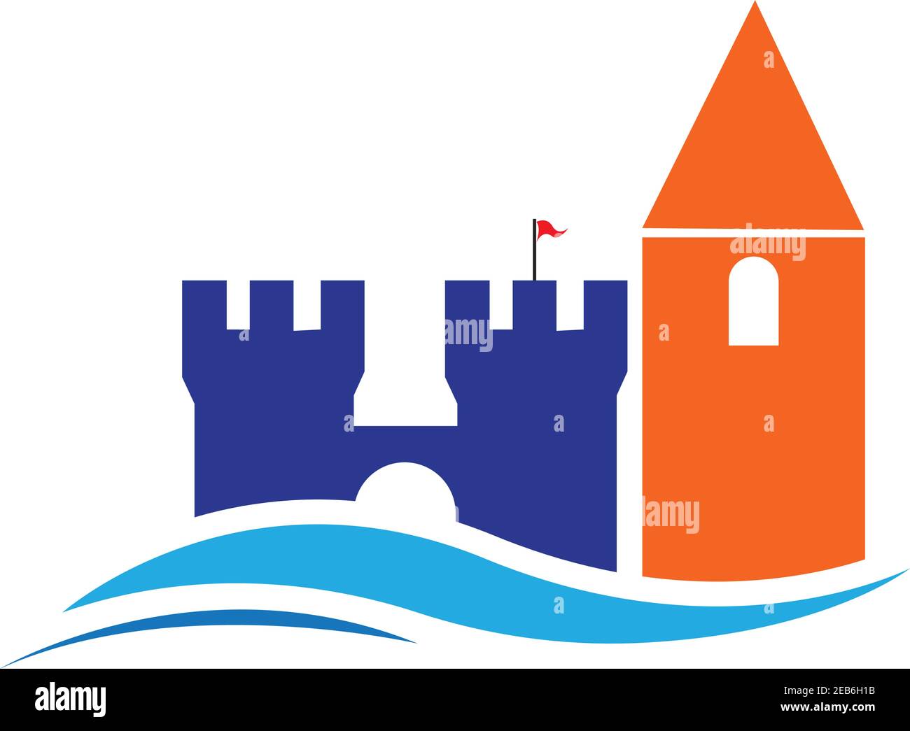 Castle vector illustration icon Logo Template design Stock Vector