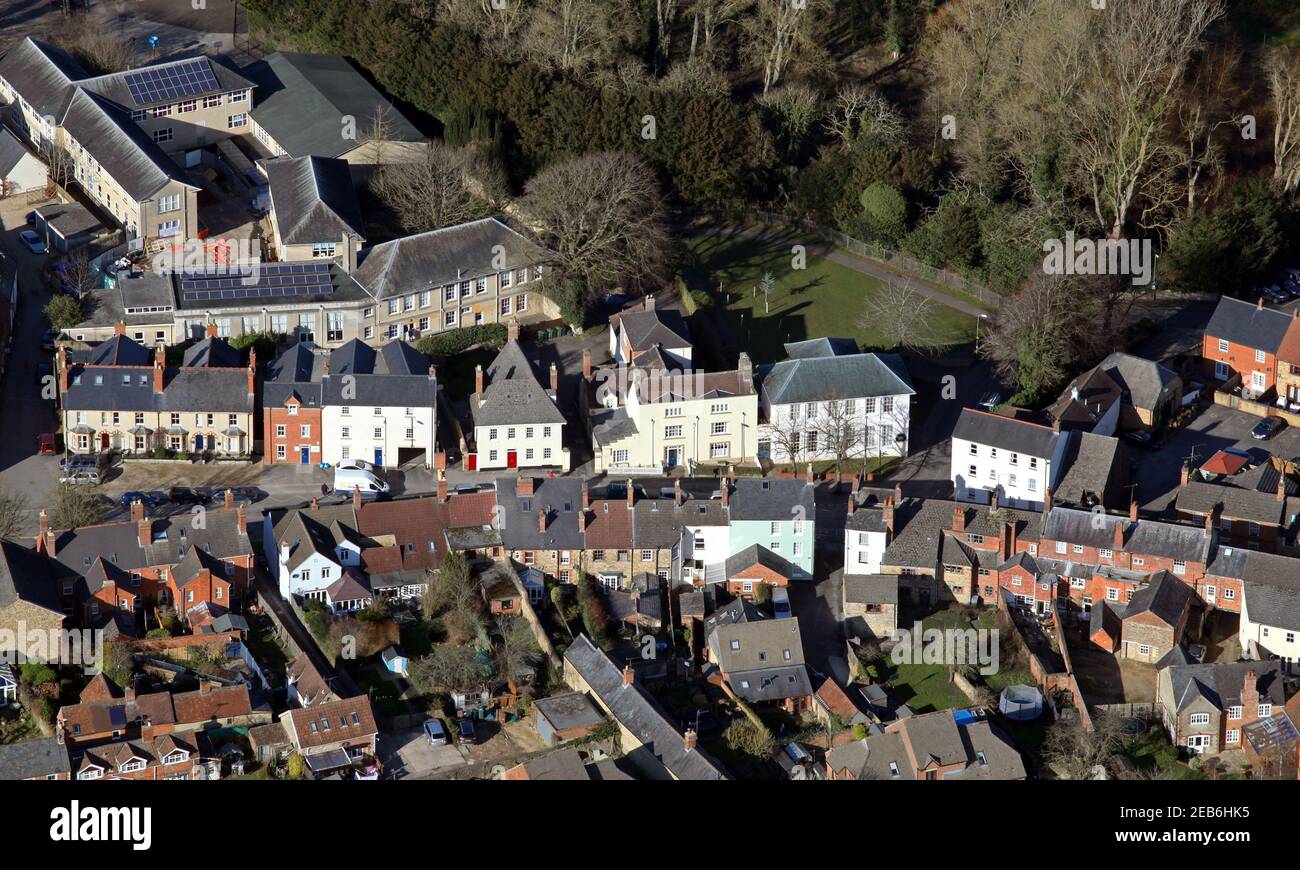 aerial view of Gloucester Street, Faringdon, Oxfordshire, UK Stock Photo
