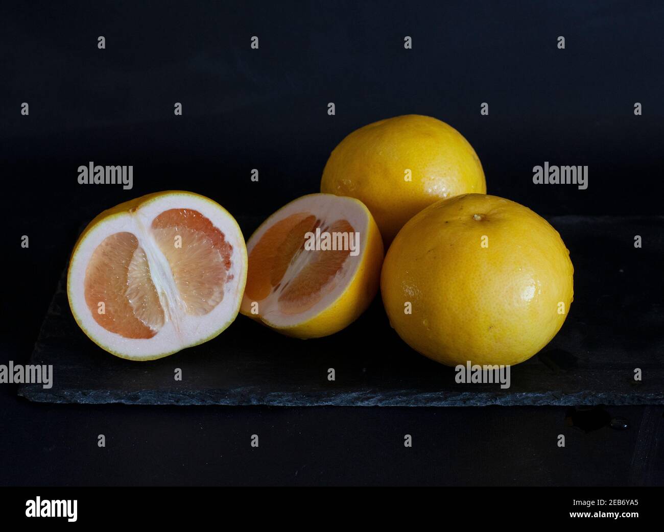 grapefruit on a black background Stock Photo