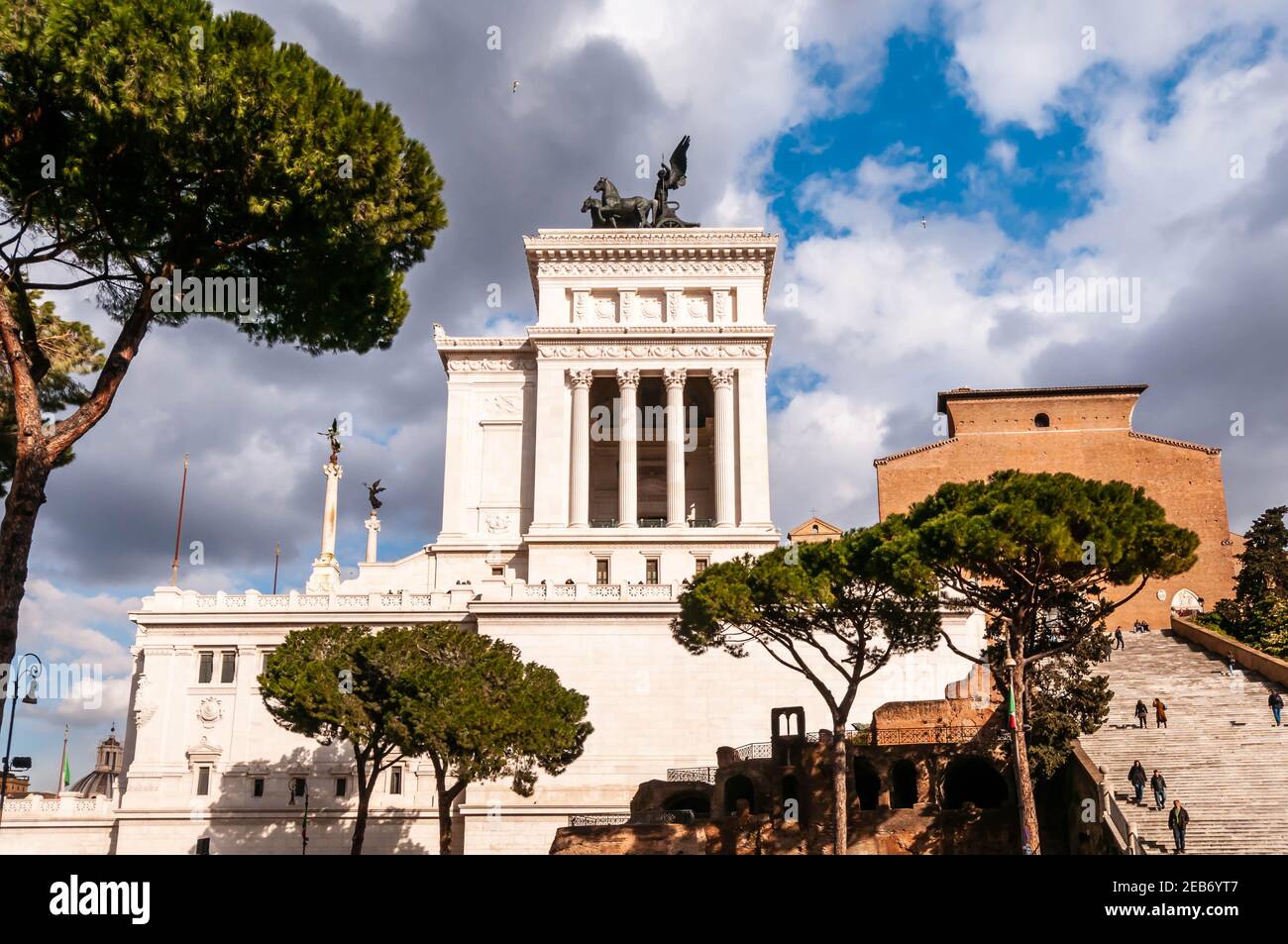 The monument to Victor Emmanuel II on Capitoline Hill in Rome in Lazio, Italy Stock Photo