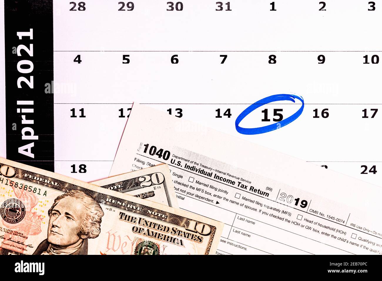 Last day to file taxes through Form 1040 is April Stock Photo - Alamy