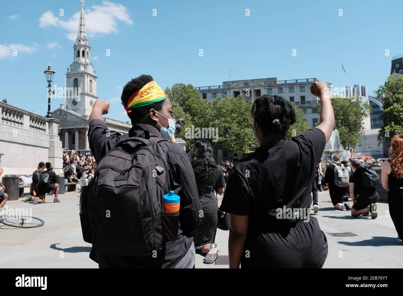 LONDON - 31ST MAY 2020: Black Lives Matter protest on Trafalgar Square