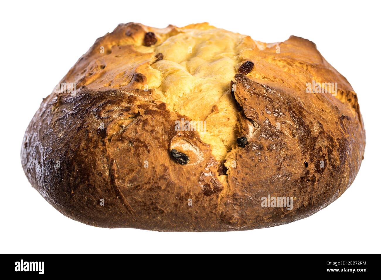 traditional bread Easter Pinze frontview isolated on white background Stock Photo