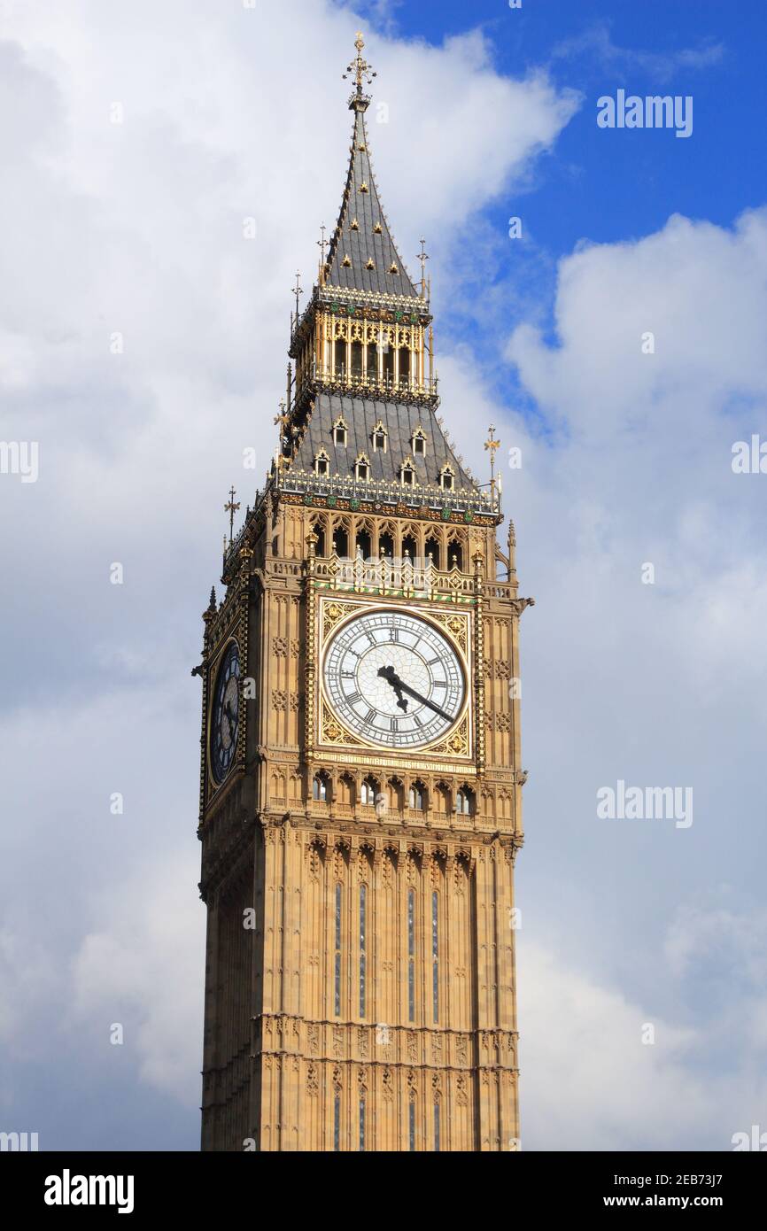 Big Ben, London. Elizabeth Tower. Landmark of London, UK. Stock Photo