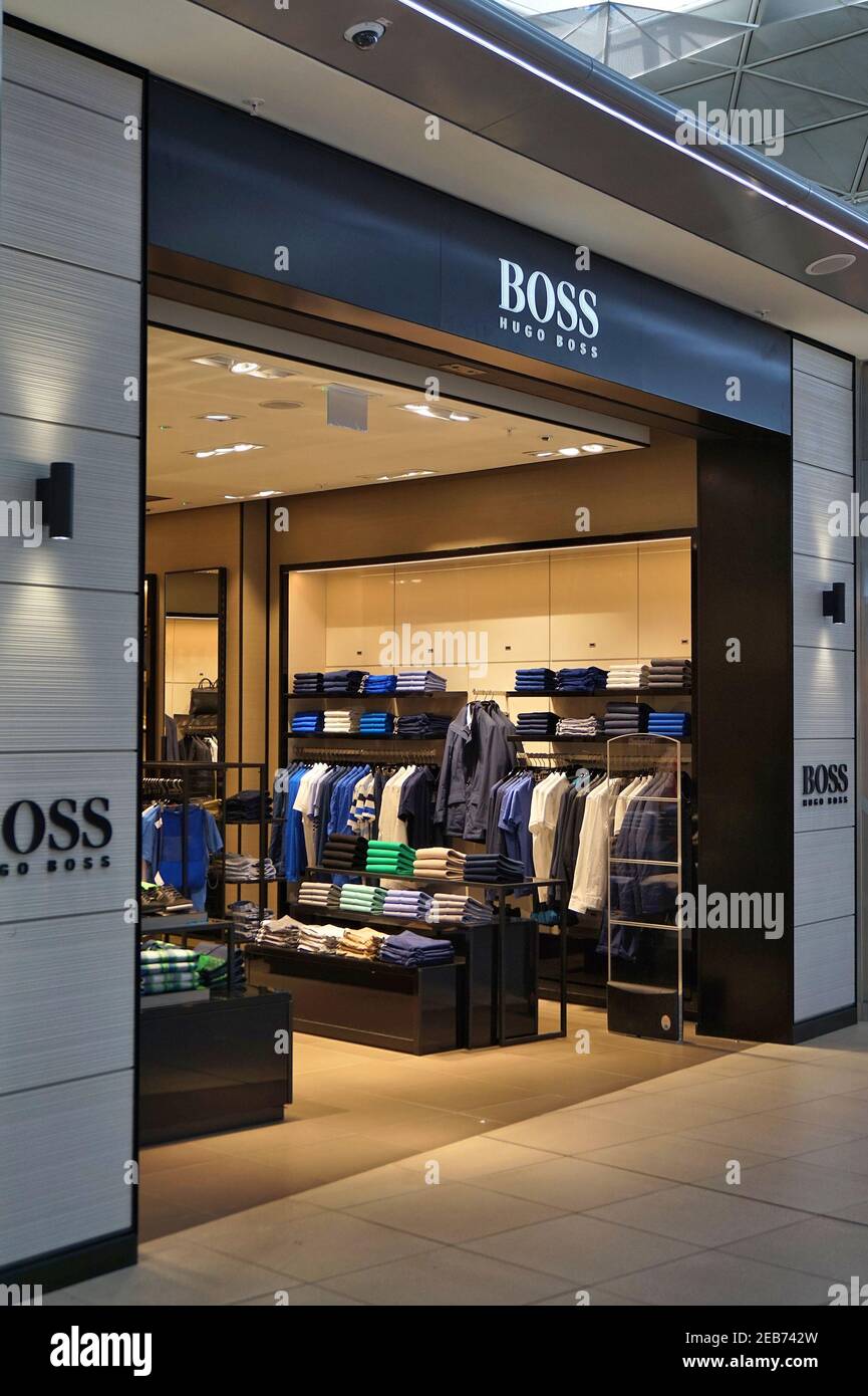 LONDON, UK - APRIL 24, 2016: Hugo Boss fashion shop in duty free zone of  London Stansted Airport, UK. With 22.5 million passengers in 2015 Stansted  wa Stock Photo - Alamy