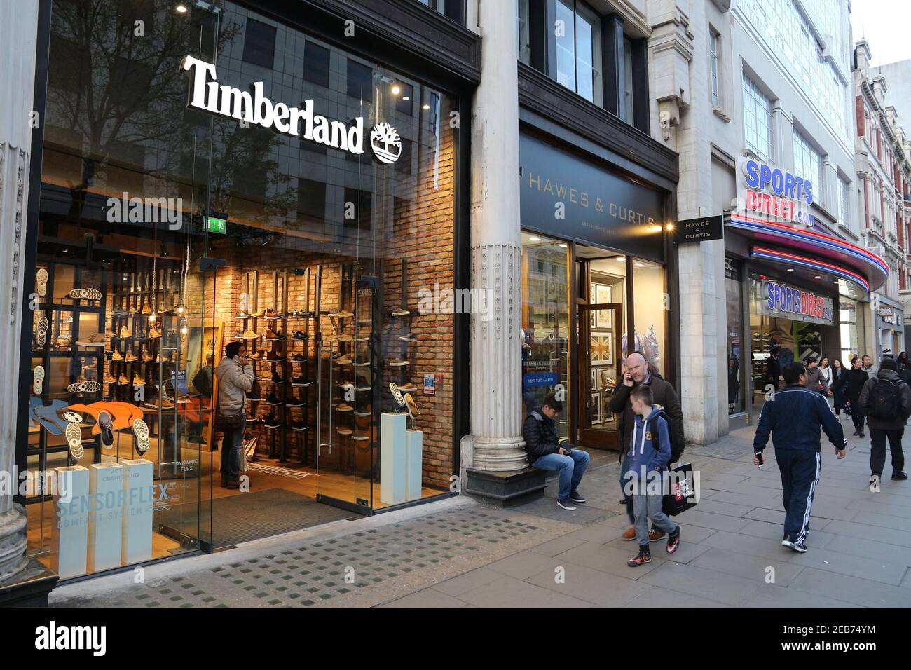 LONDON, UK - APRIL 23, 2016: People shop at Timberland, Oxford Street in  London. Oxford Street has approximately half a million daily visitors and  320 Stock Photo - Alamy