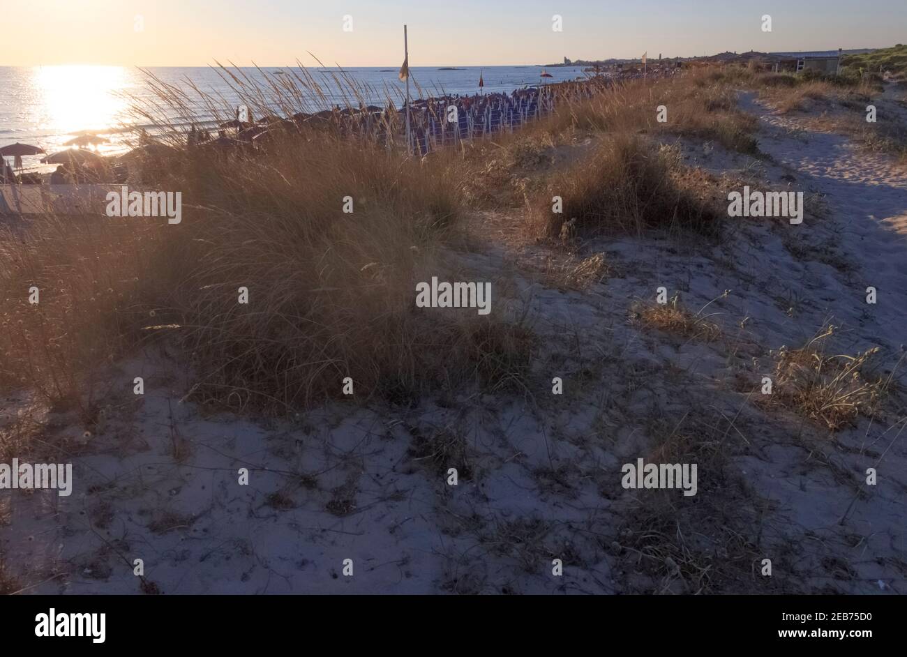 Summertime: sunshine beach. Torre San Giovanni Beach is one of the longest and most appealing among those in the South part of Salento in Apulia. Stock Photo