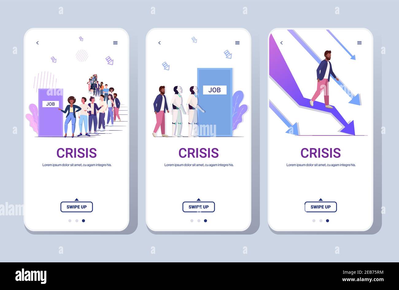 businesspeople frustrated about downward chart job employment financial