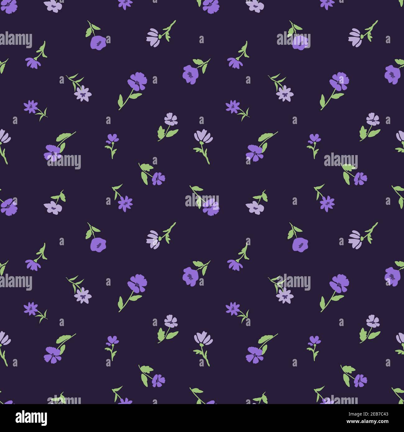 Seamless purple vector flowers pattern Stock Vector Image & Art - Alamy