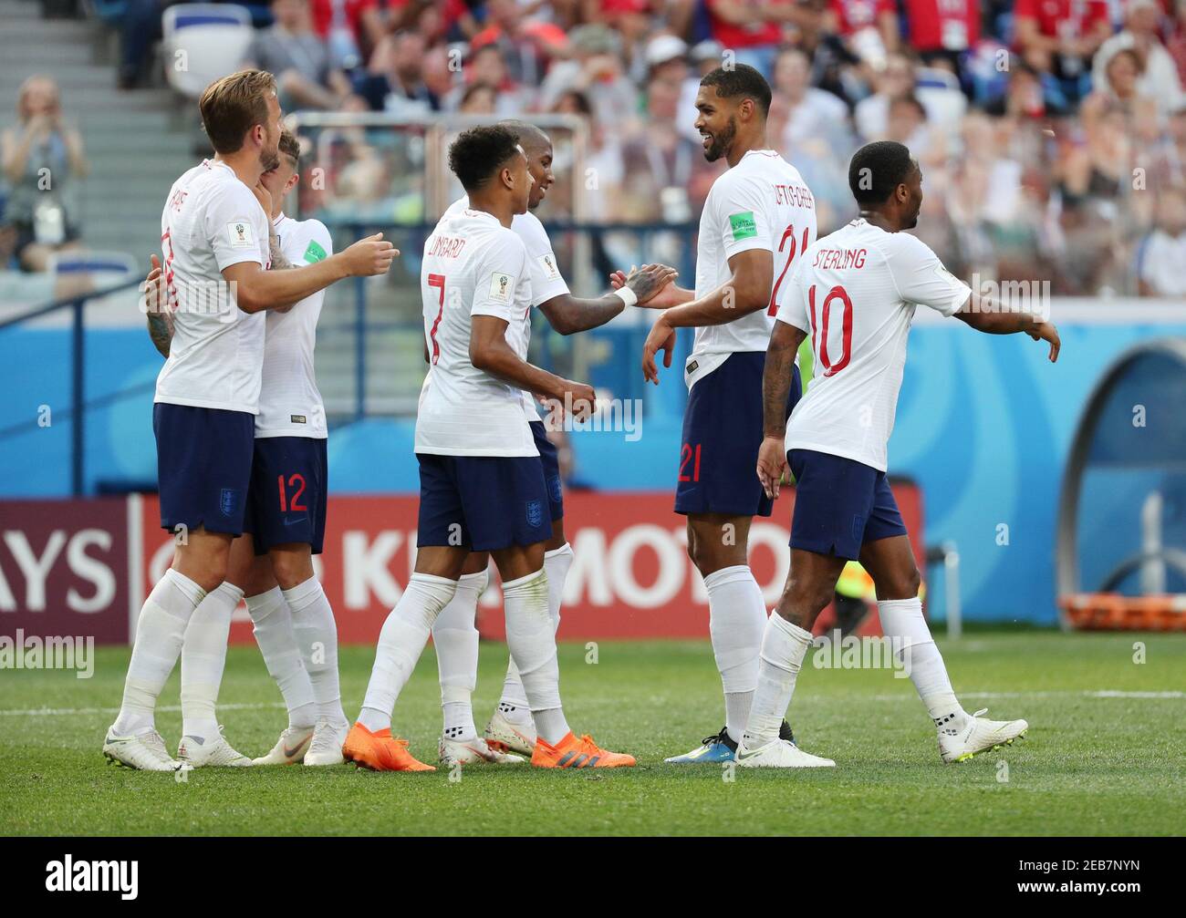 Soccer Football World Cup Group G England Vs Panama Nizhny Novgorod Stadium Nizhny Novgorod Russia June 24 18 England S Harry Kane Celebrates Scoring Their Sixth Goal Complete