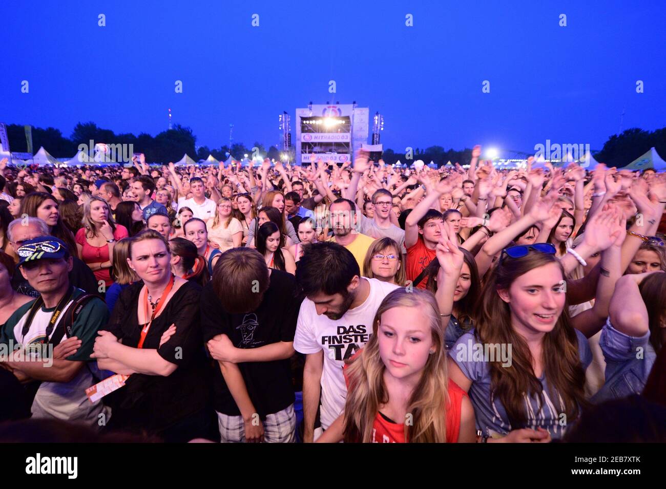 Vienna, Austria. June 27, 2014. Concert audience at the Danube Island Festival in Vienna. Stock Photo