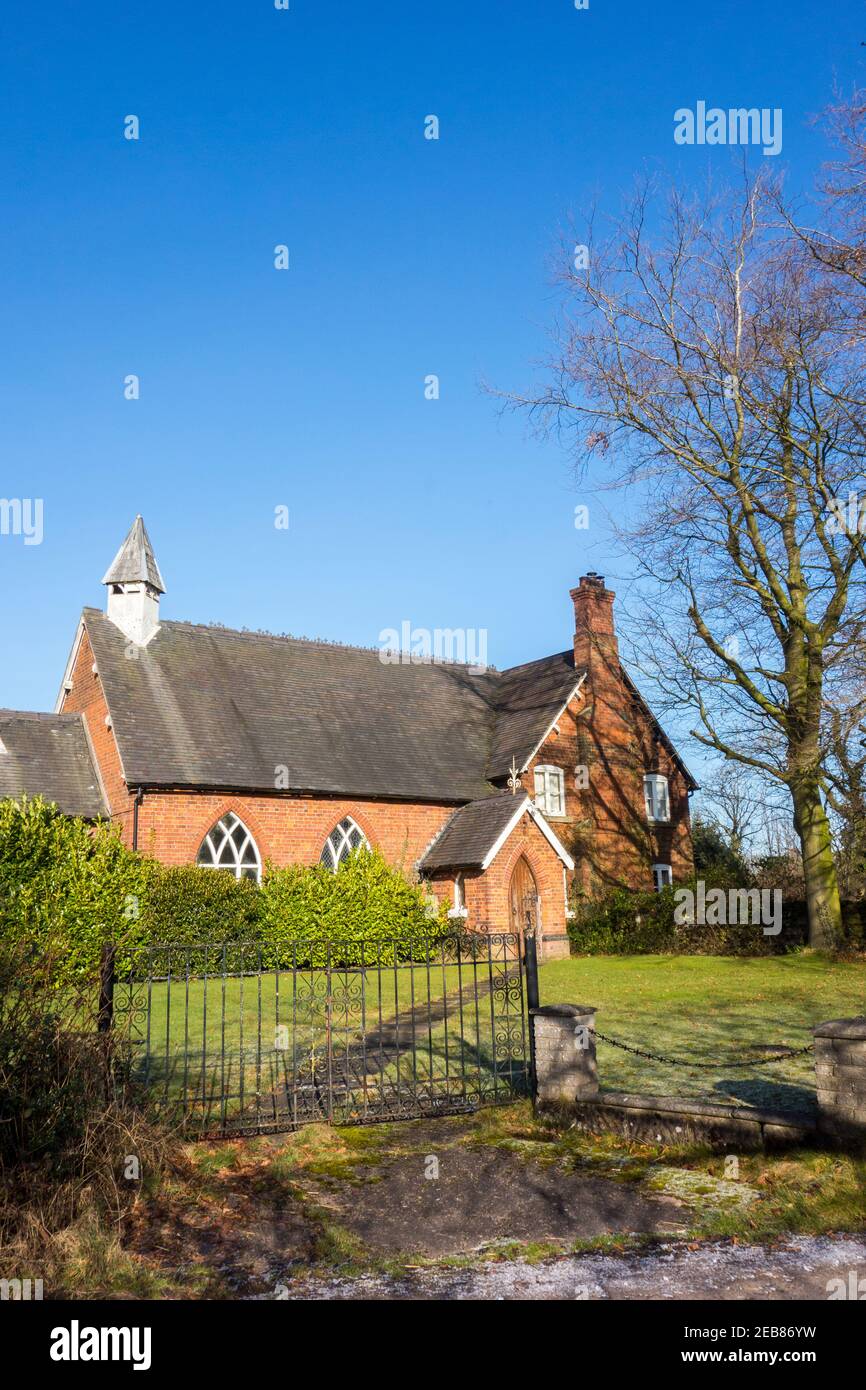 St Luke's parish Church Oakhanger, Cheshire, England.  is an Anglican mission church in the parish of Christ Church, Alsager,  the diocese of Chester. Stock Photo