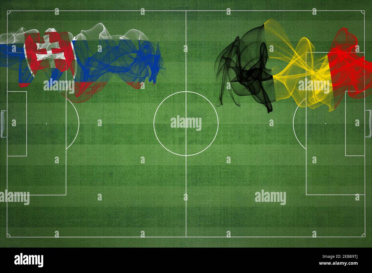 Slovakia vs Belgium Soccer Match, national colors, national flags