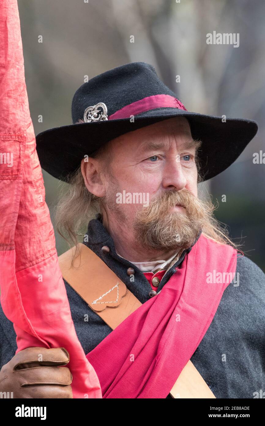 Civil War reenactors at Nantwich for the Battle of Nantwich on Holly Holy Day Stock Photo