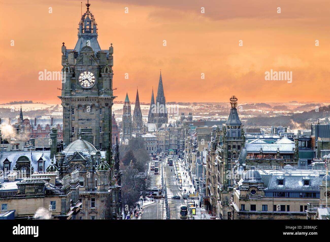 Scottish landmarks in a particularly cold and dark winter amid the global pandemic. Stock Photo