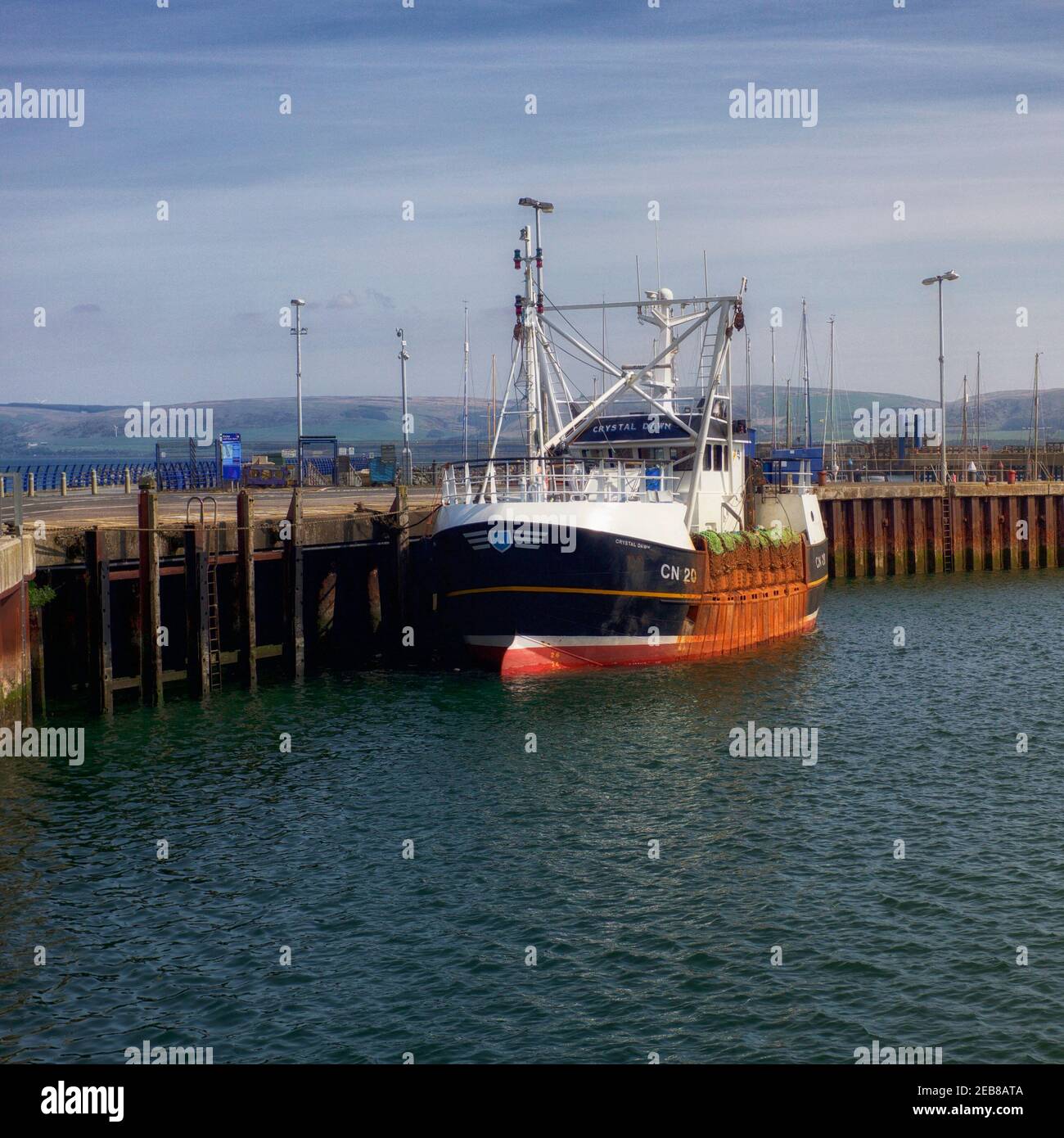 Fishing boats in the harbour at Stranaer Dumfires and Galloway, Scotland Stock Photo