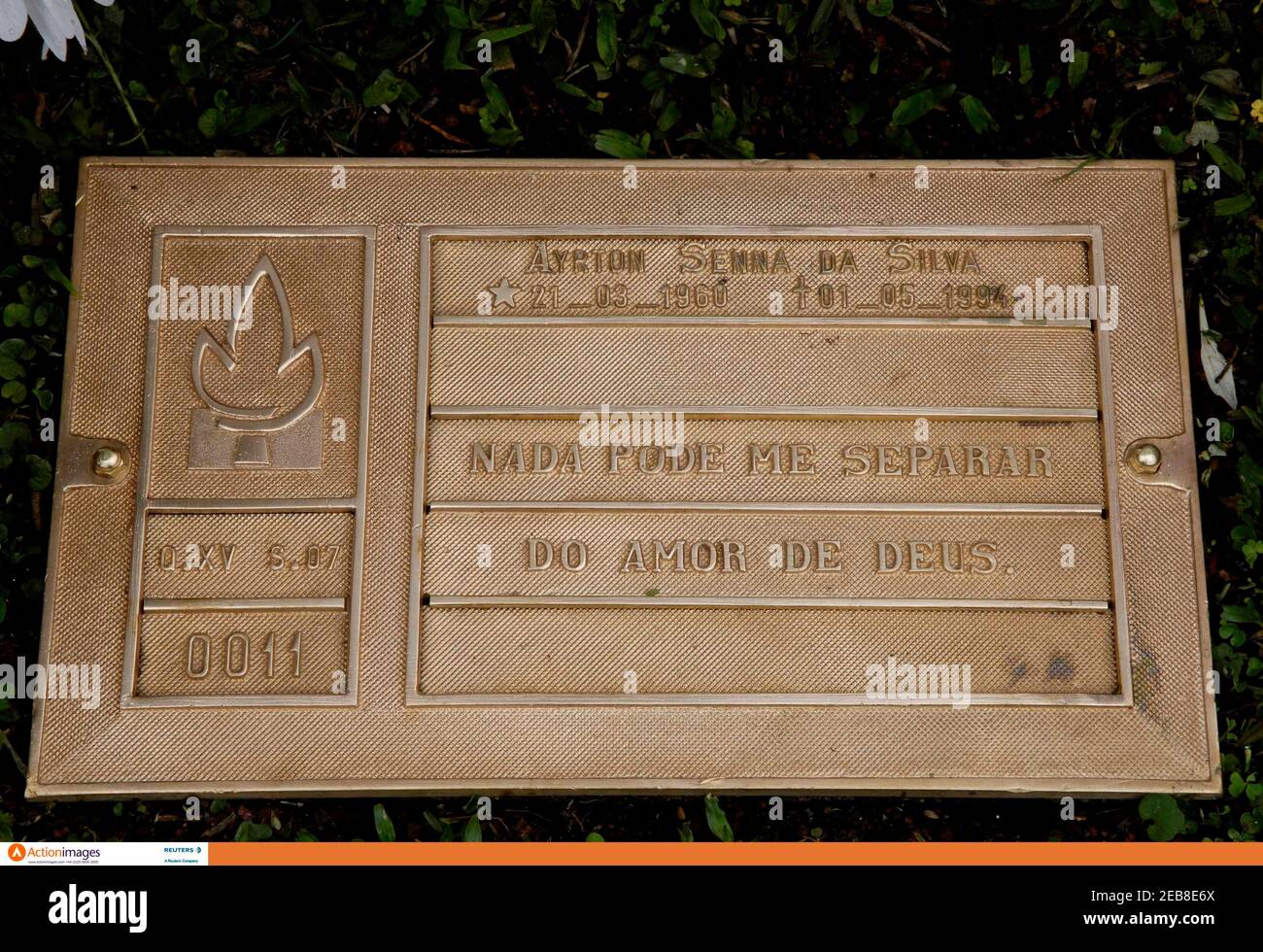General view of Ayrton Senna&rsquo;s grave at Morumbi Cemetery in S o Paulo