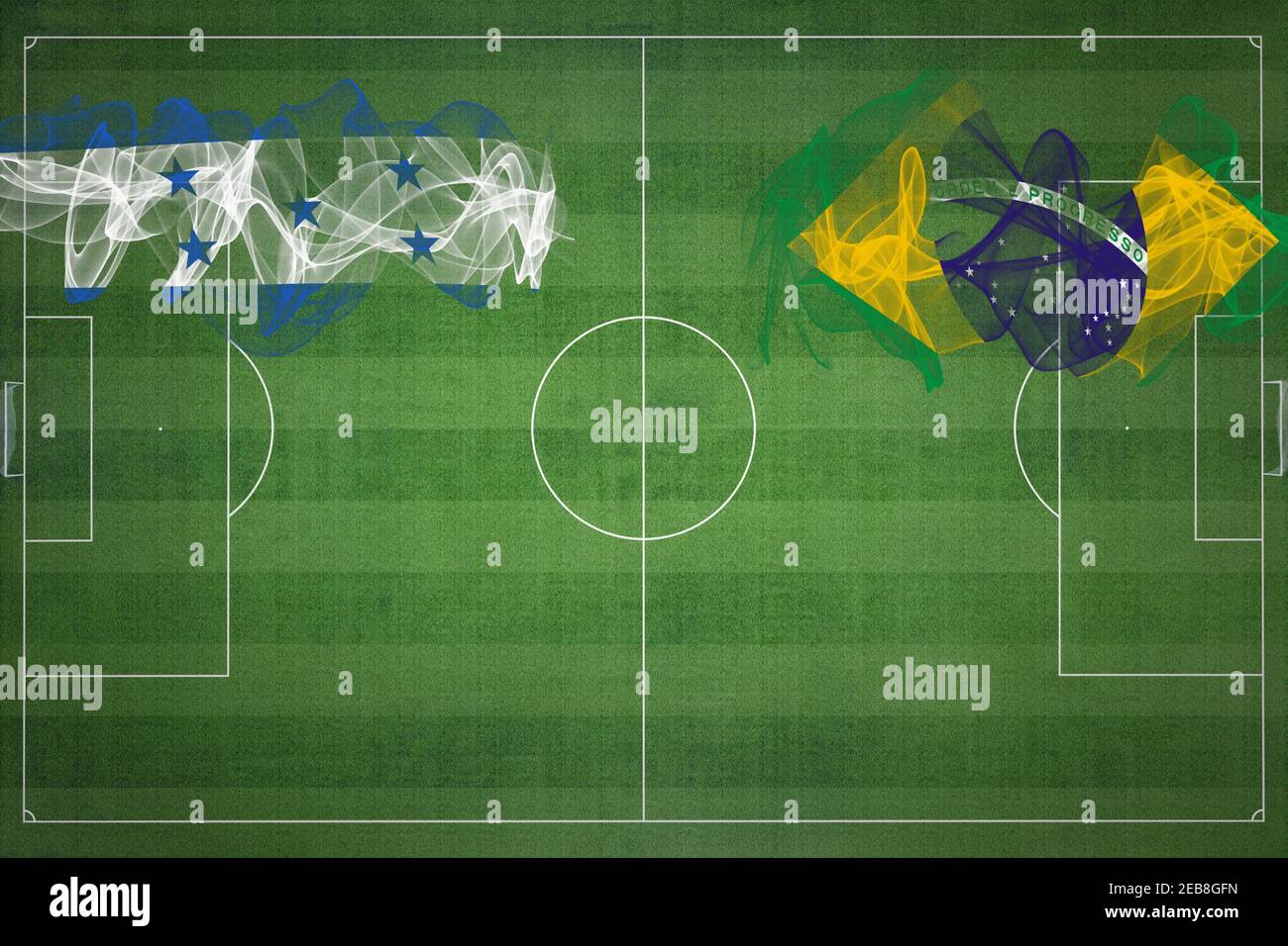 Honduras vs Brazil Soccer Match, national colors, national flags