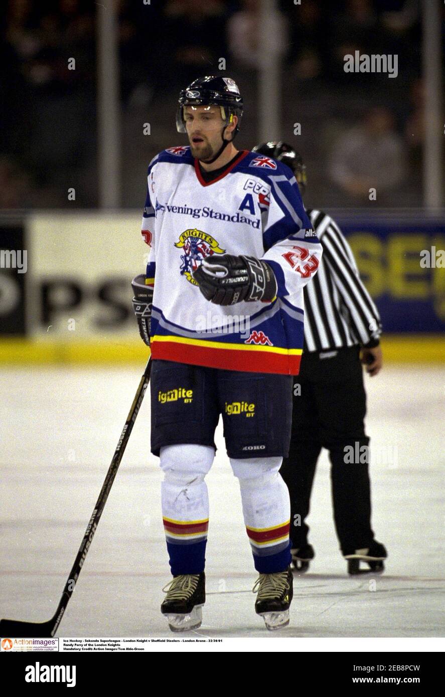 Ice Hockey - Sekonda Superleague - London Knight v Sheffield Steelers -  London Arena - 22/30/01 Randy Perry of the London Knights Mandatory Credit:  Action Images/Tom Able-Green Stock Photo - Alamy