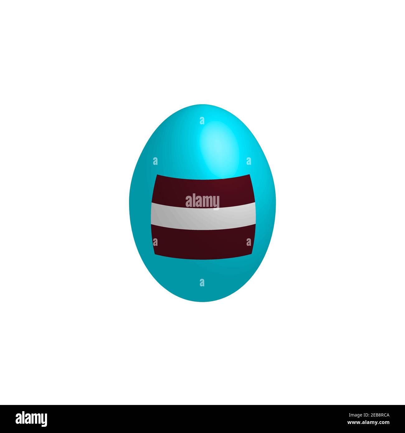 Easter egg in the colors of the Latvian flag. Flag of Latvia. Easter chicken egg. Christian religion and culture. Christian cross. Latvian symbol. Rel Stock Vector