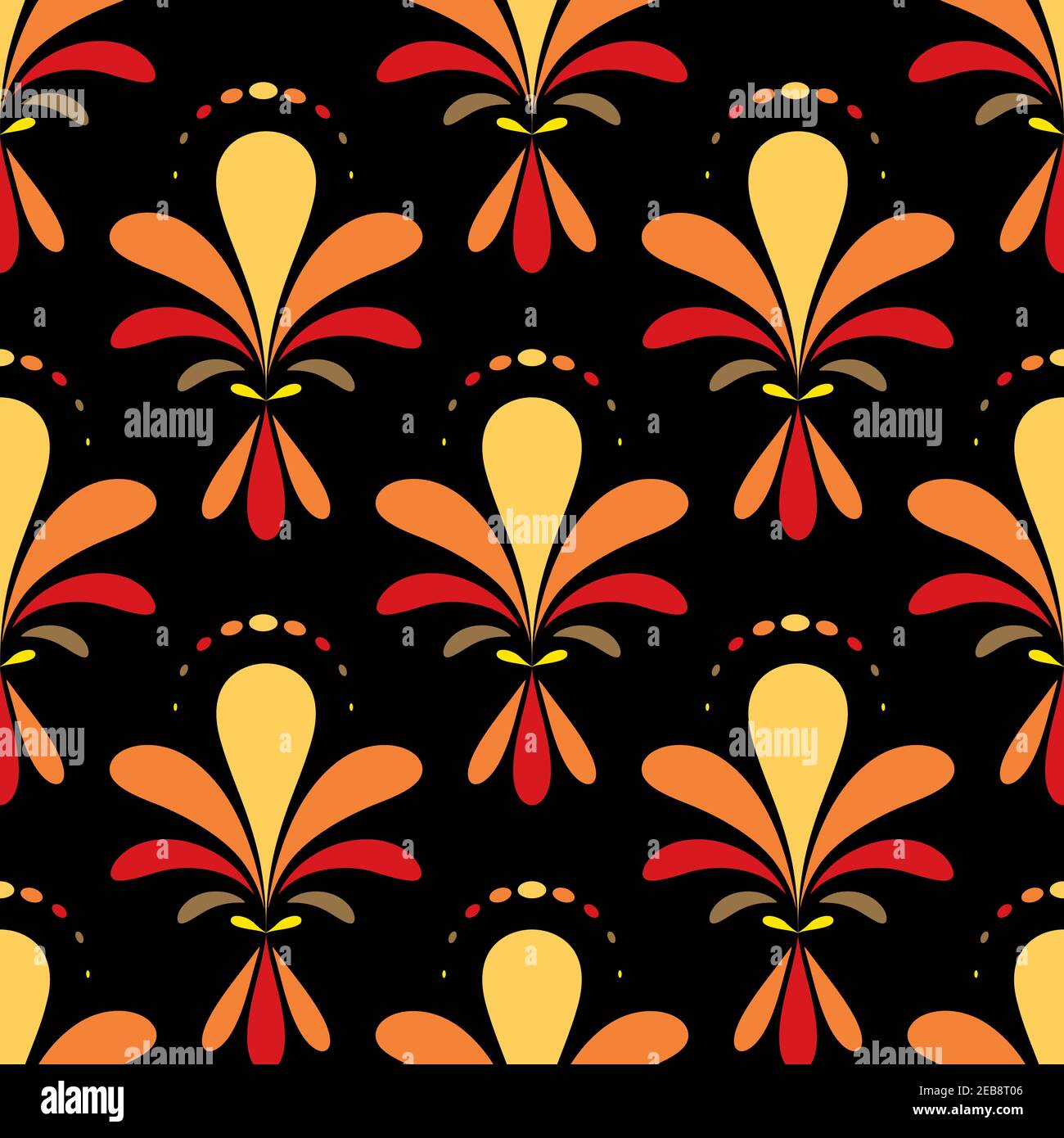 Flower colorful ornament decorative seamless pattern vector tile Stock Vector
