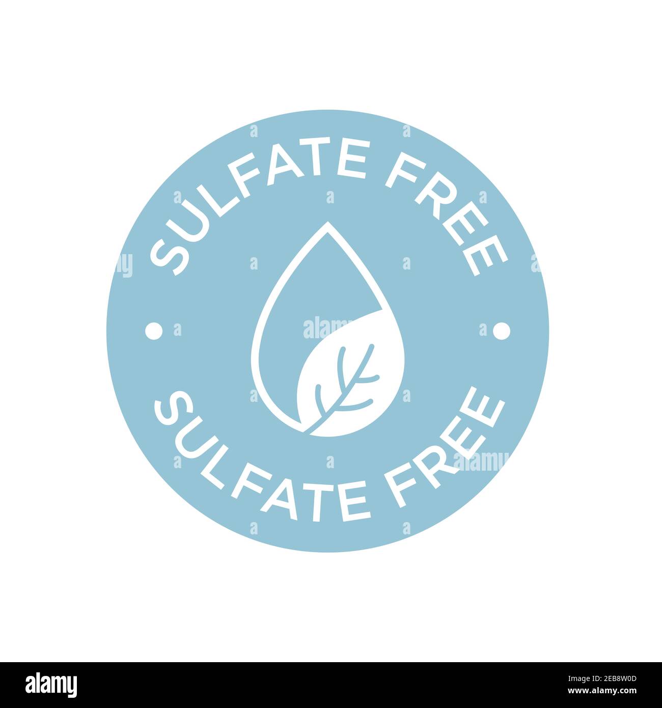 Sulfate free round icon.  Symbol for personal care products. Stock Vector