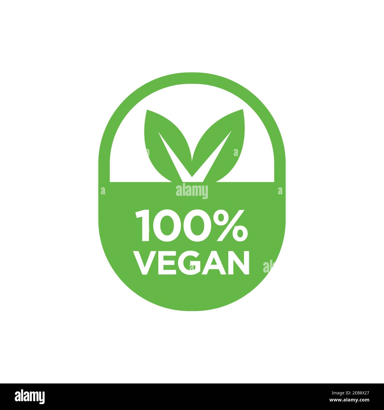 100% Vegan green icon Stock Vector