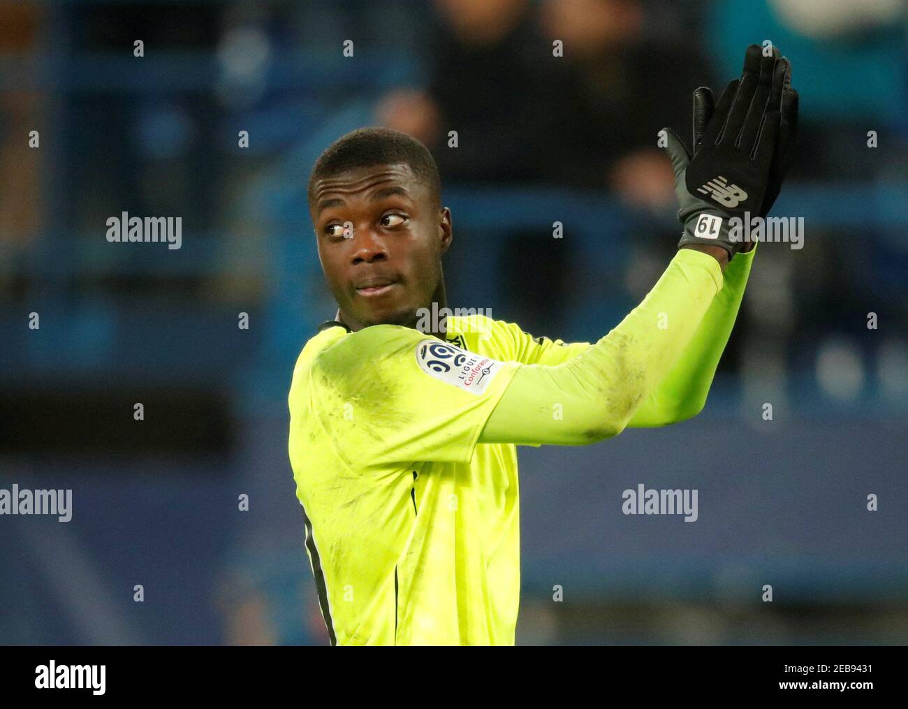 Soccer Football - Ligue 1 - Caen v Lille - Stade Michel d'Ornano, Caen,  France - January 11, 2019 Lille's Nicolas Pepe celebrates after the match  REUTERS/Charles Platiau Stock Photo - Alamy