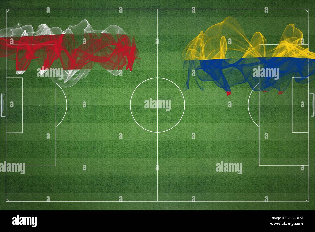 Costa Rica vs Colombia Soccer Match, national colors, national flags