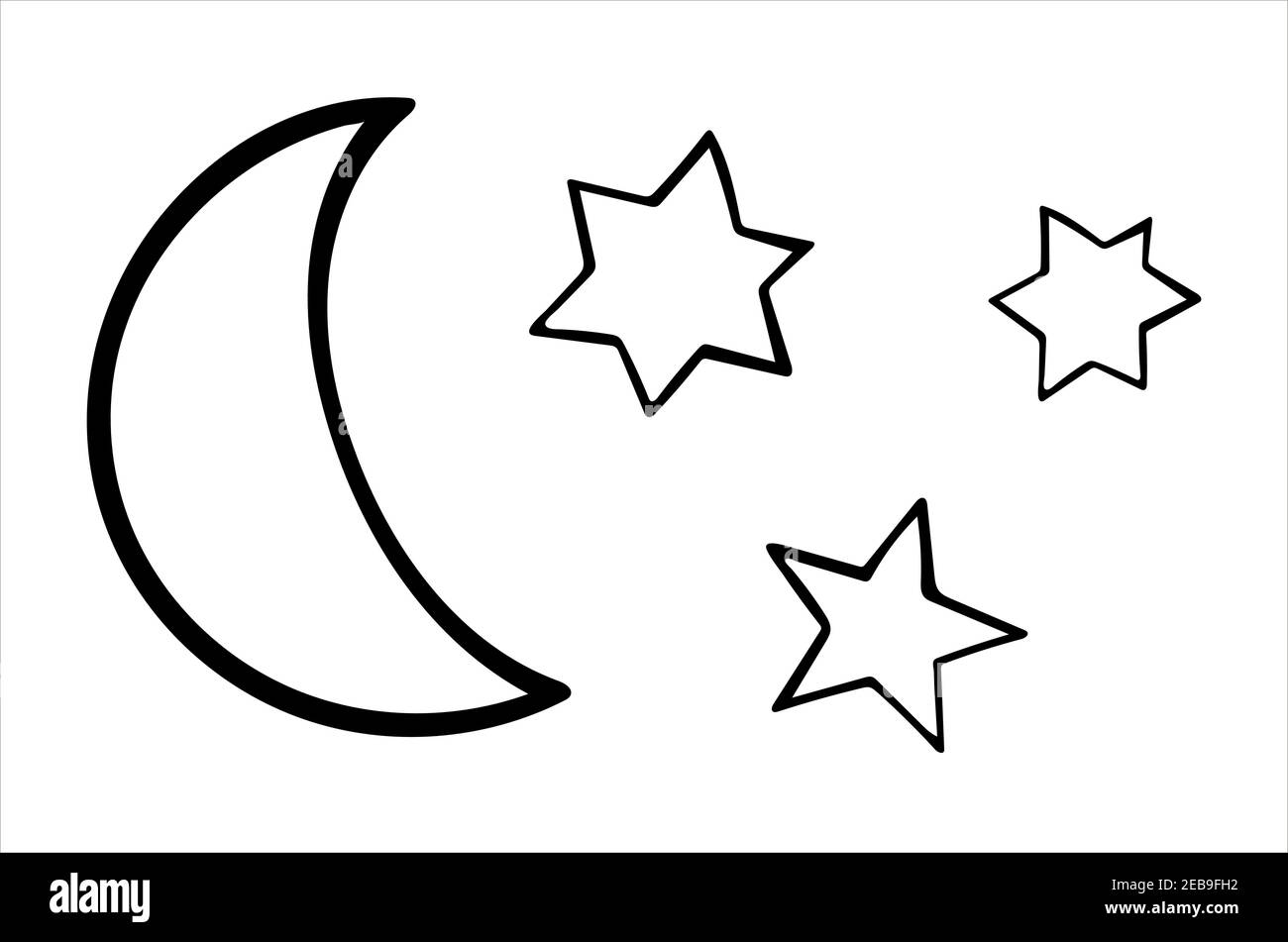 Moon And Stars Clip Art Black And White