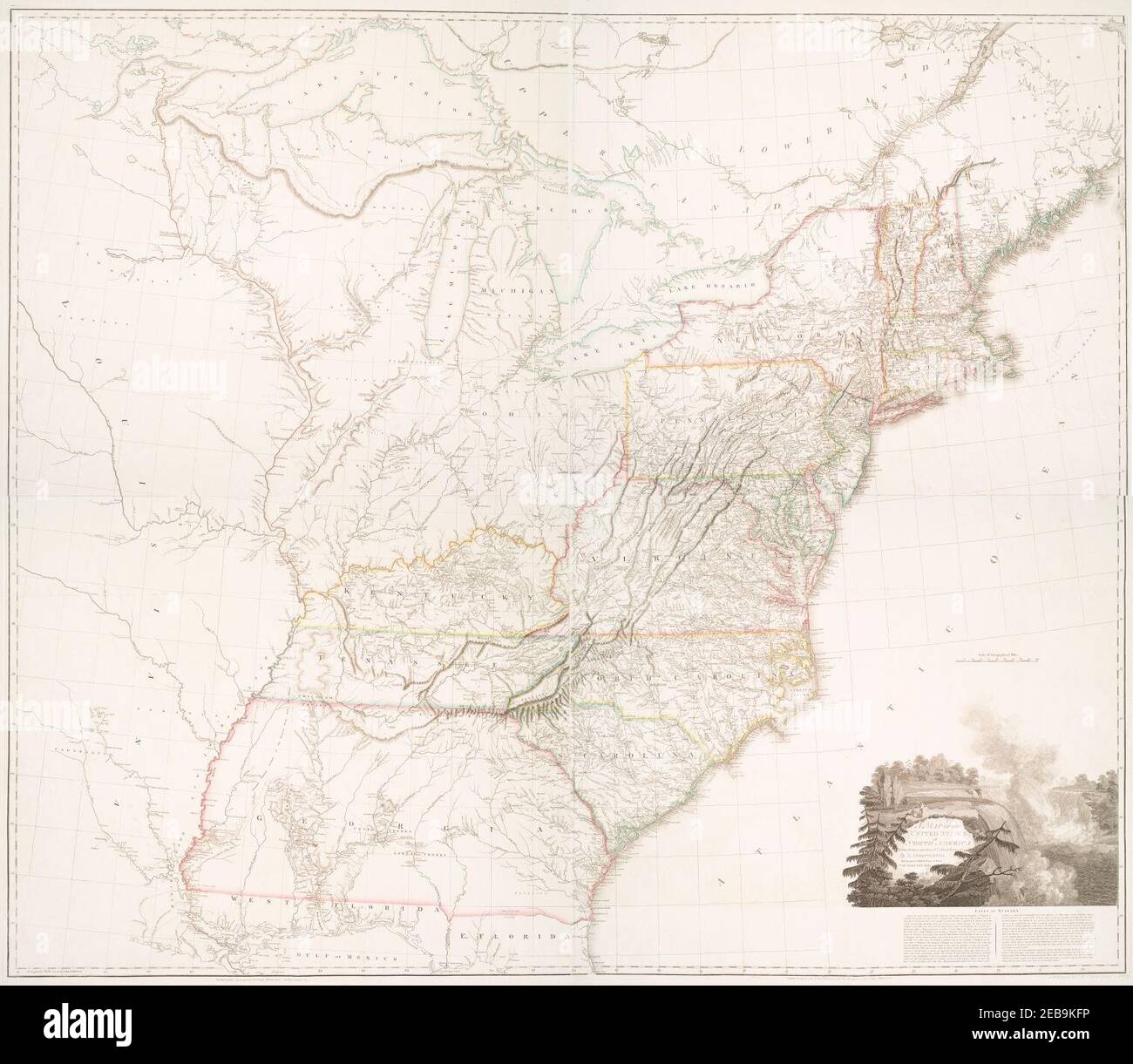 A map of the United States of North - A Map Of The United States Of North America Drawn From A Number Of Critical Researches 2EB9KFP 