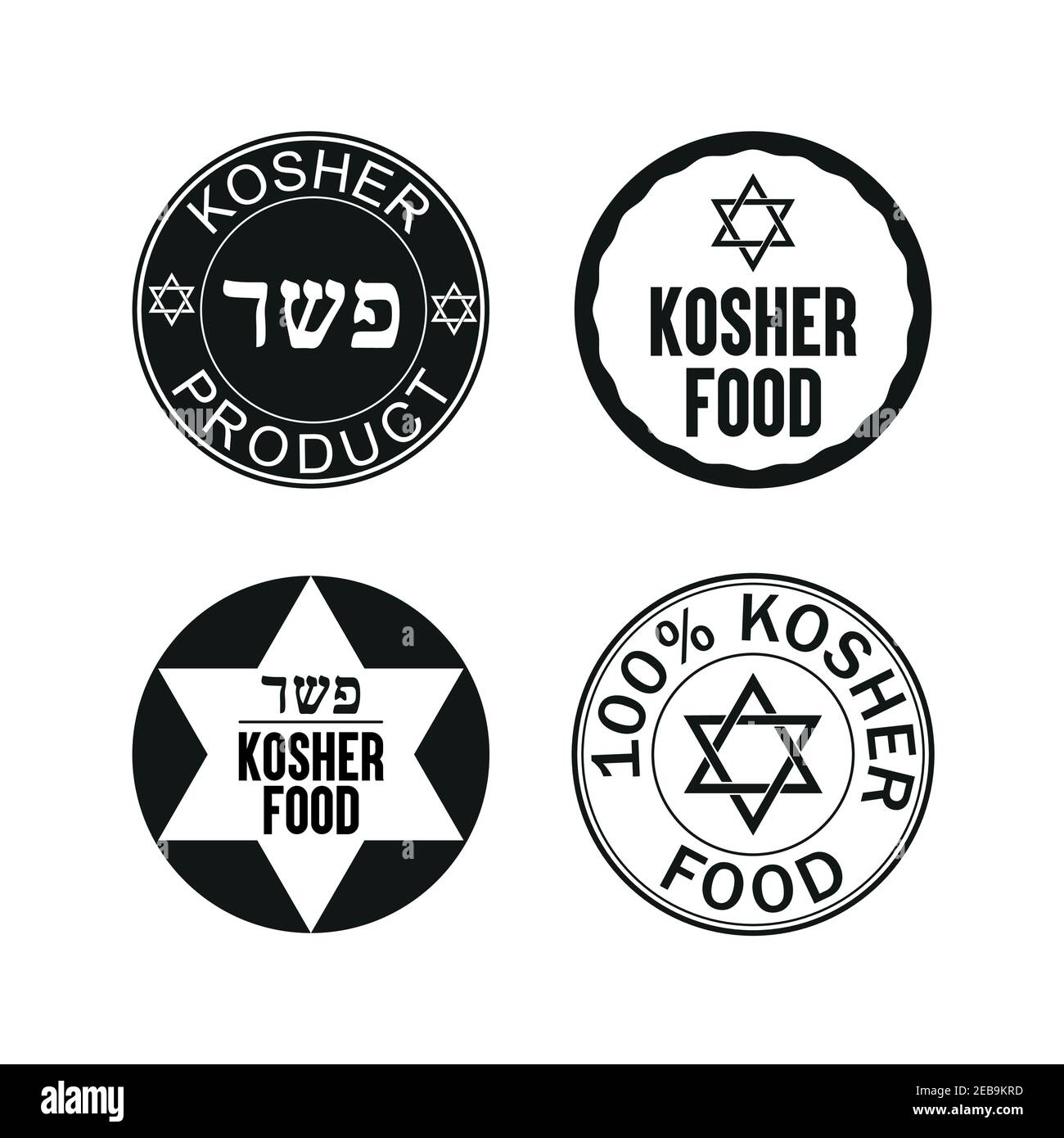 Kosher food icon set. Vector illustration. Stock Vector