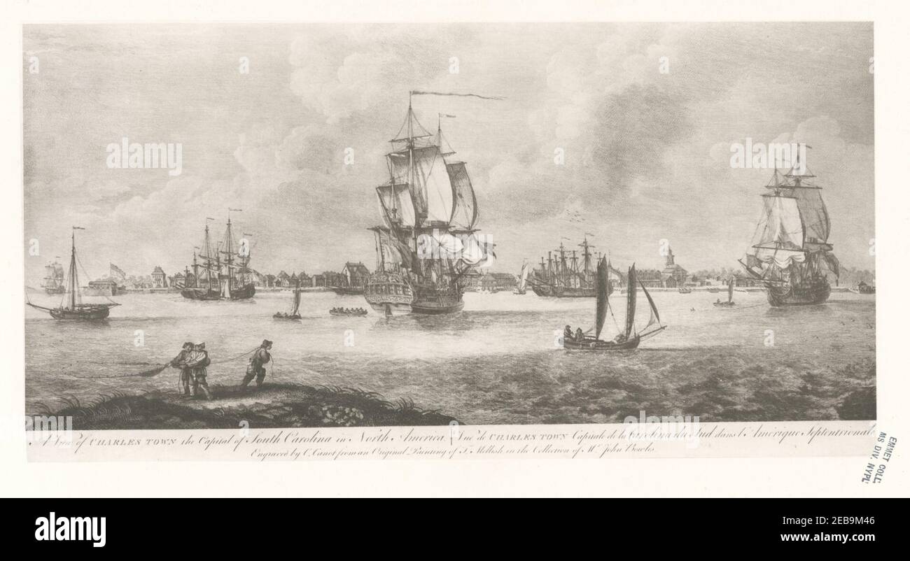 A view of Charles Town, the capital of South Carolina, in North America