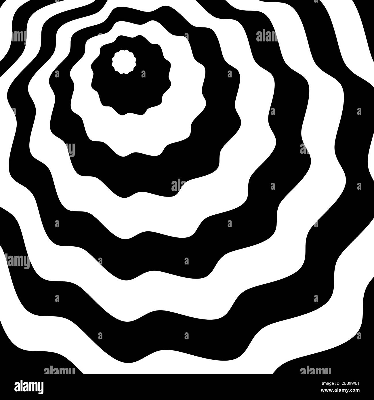 Swirl hypnotic black and white spiral. Monochrome abstract background ...