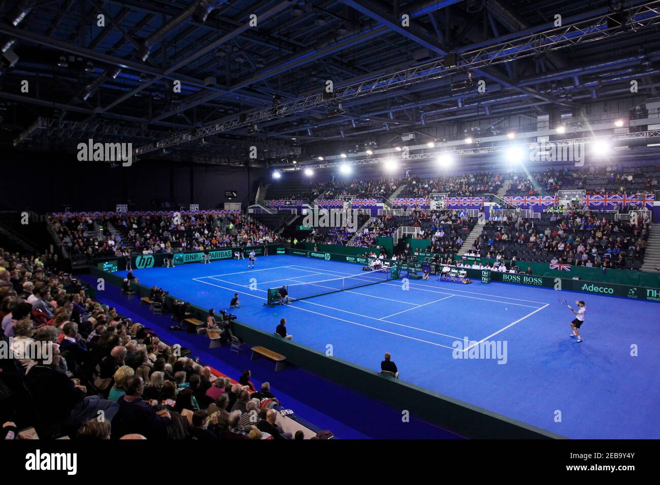 Tennis - Great Britain v Slovakia Davis Cup Europe/Africa Zone Group I  First Round - Braehead Arena, Glasgow, Scotland - 10/2/12 General View  Mandatory Credit: Action Images / Andrew Boyers Stock Photo - Alamy