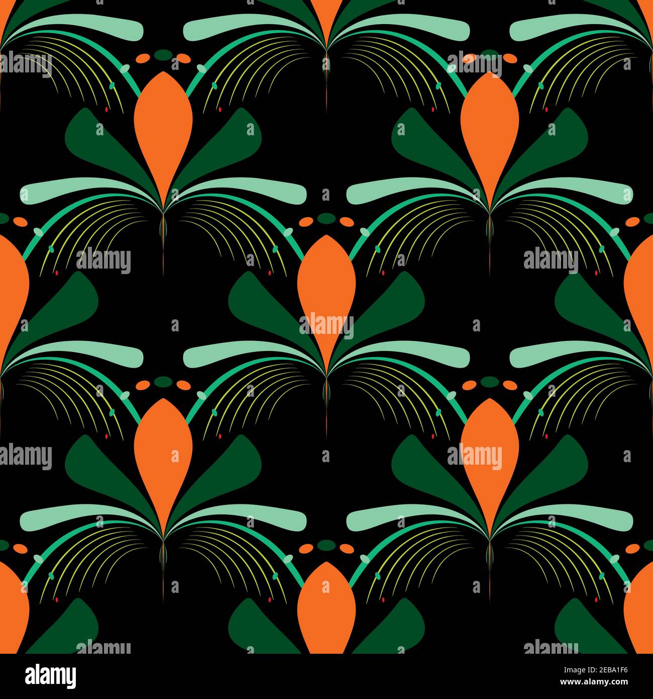 Flower colorful ornament decorative seamless pattern vector tile Stock Vector
