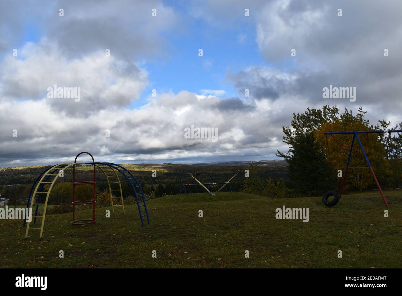 Le terrain de l'école en été, SainteApolline, Québec Stock Photo Alamy