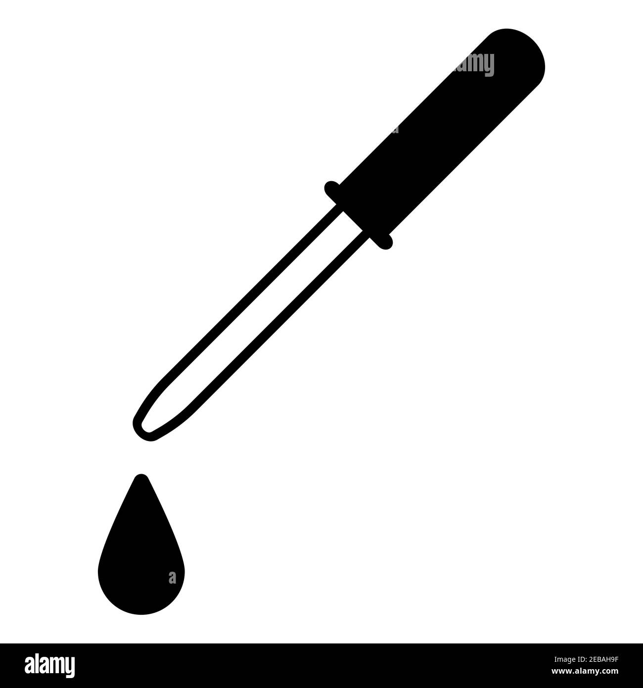 Pipette with a drop of liquid, dosing, vector concept dripping, dosing