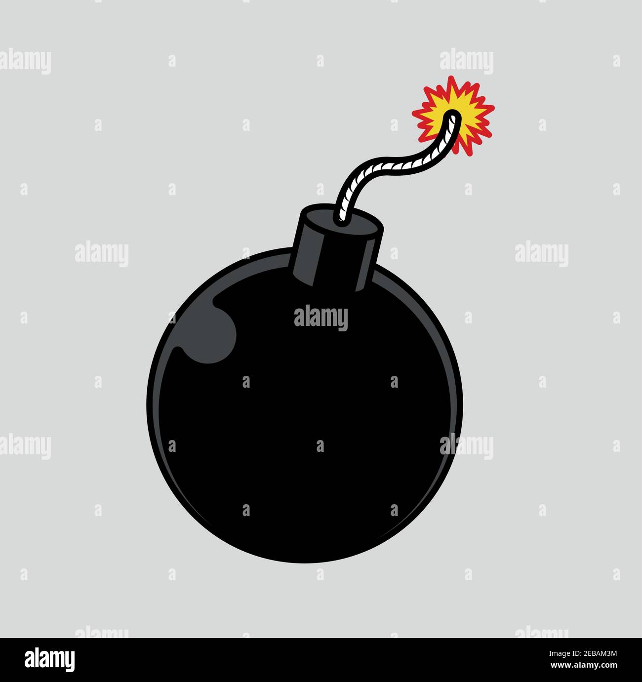Bomb With Burning Wick Vector Icon Illustration Isolated. Stock Vector