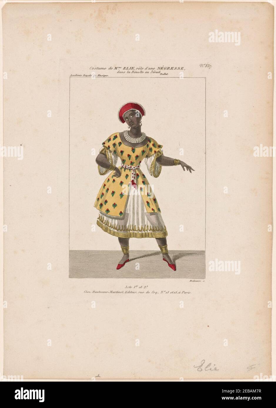 Costume de Mme. Elie, rôle d'une négresse, dans La révolte au Sérail, ballet, acte 1er. et 2e Stock Photo