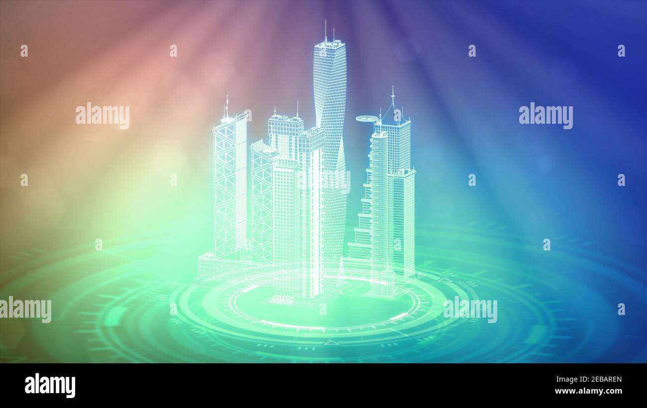 Poligonal city buildings 3d hi-res stock photography and images - Alamy