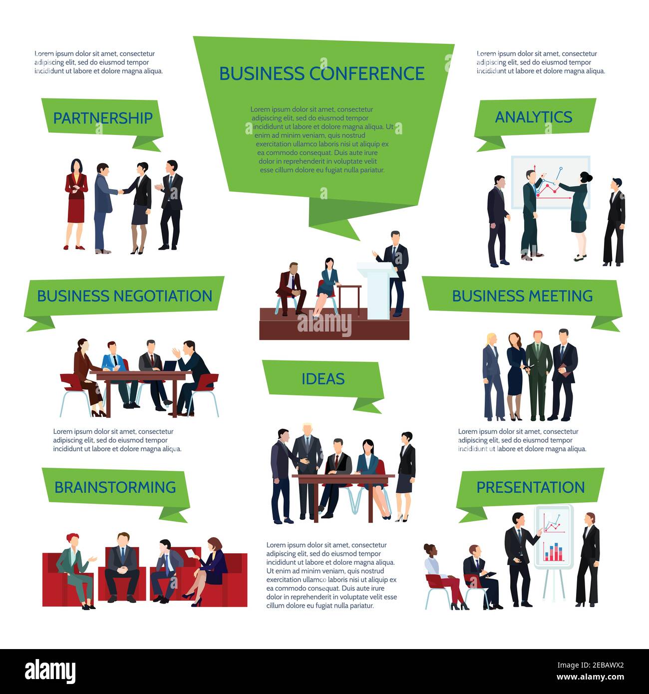 Business people group infographics at meeting conference briefing ...