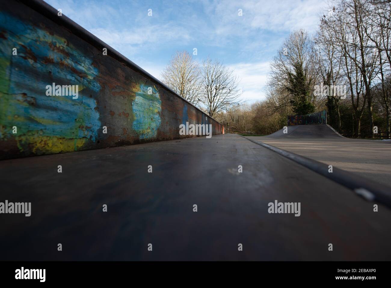 Basingstoke war memorial park skate area with ramps Stock Photo Alamy