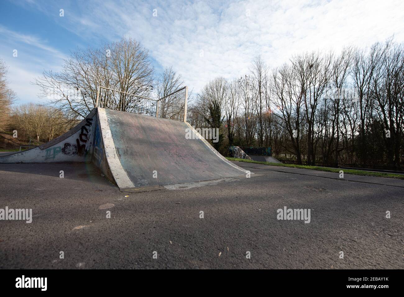 Basingstoke war memorial park skate area with ramps Stock Photo Alamy