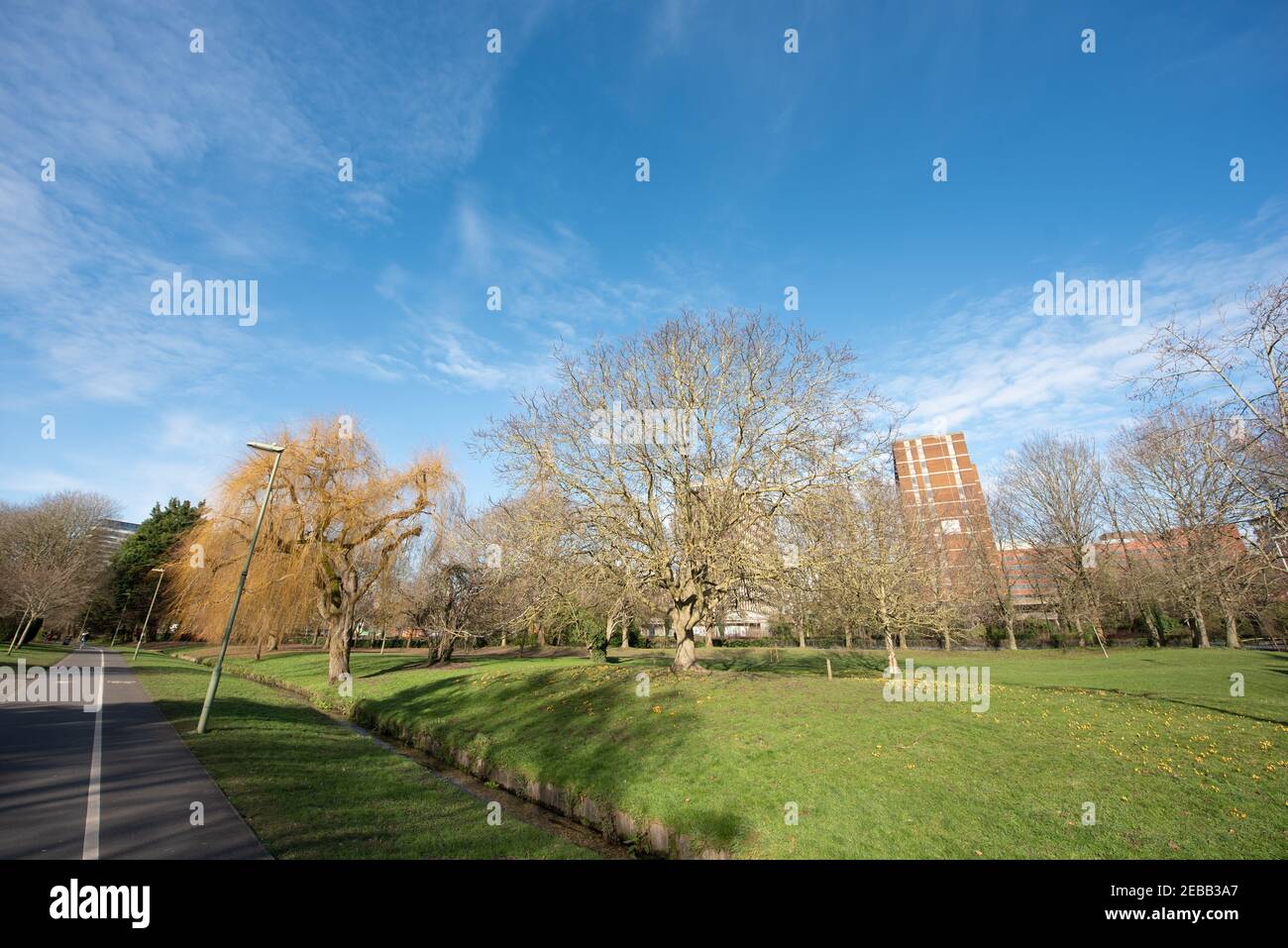 Basingstoke Town centre sky line Eastrop Park Stock Photo Alamy