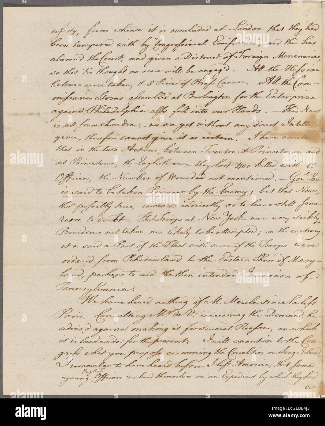 Franklin, Benjamin. Paris. To Arthur Lee Stock Photo Alamy